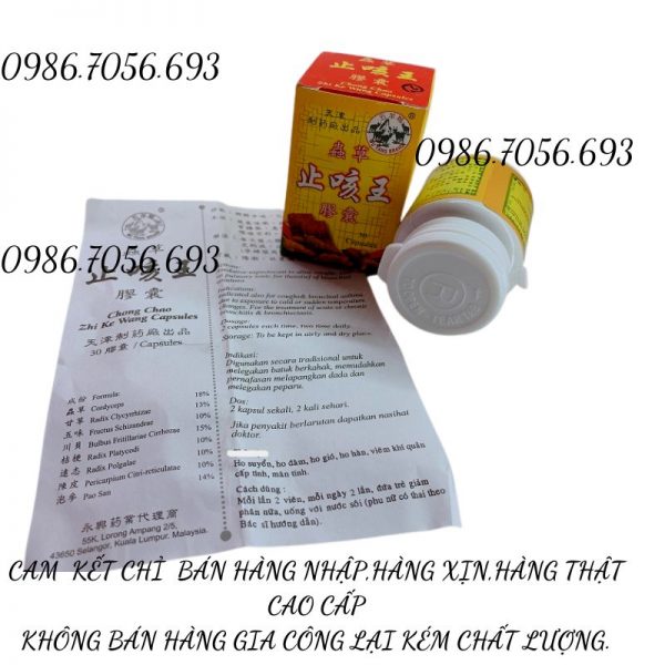 Chong chao zhi ke wang capsules, can khắc vương Malaysia_ thuốc trị ho, hen suyễn