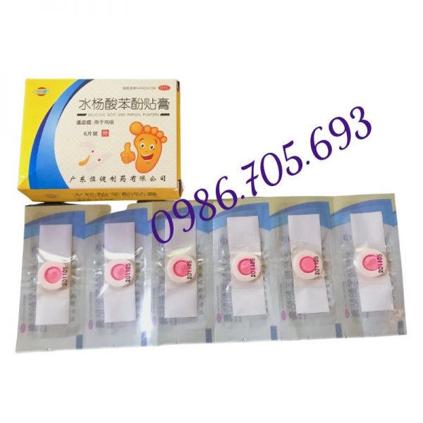 Salicylic acid and phenol plasters, miếng dán mụn cóc _ thuốc trị mụn cóc