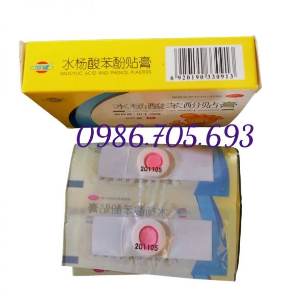 Salicylic acid and phenol plasters, miếng dán mụn cóc _ thuốc trị mụn cóc