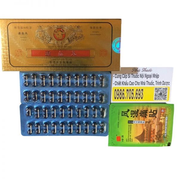 Tung shueh pills, thông huyết hoàn đầu trâu HongKong 80 viên lá cao thường _ thuốc điều trị xương khớp